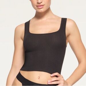 SKIMS Charcoal Ribbed Tank Top